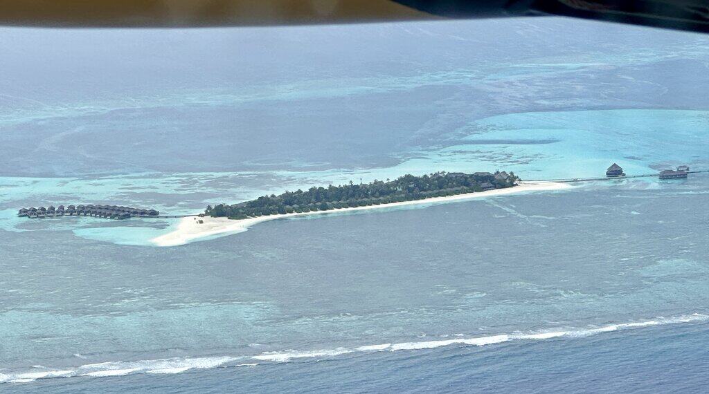 Jawakara Dheru Island as seen from the seaplane